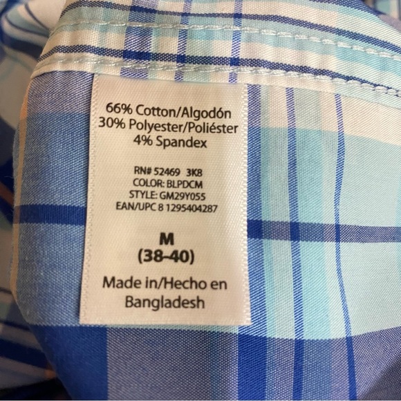 George Men’s Light Blue Plaid Short Sleeve Button Down - Picture 6 of 7